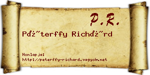 Péterffy Richárd névjegykártya